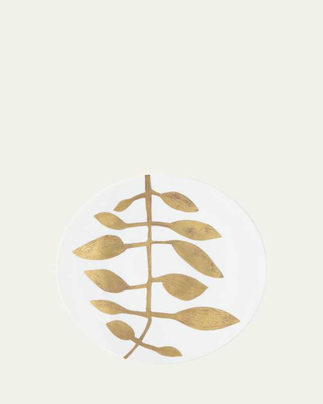 Daphne White Gold-Leaf Buffet Plate